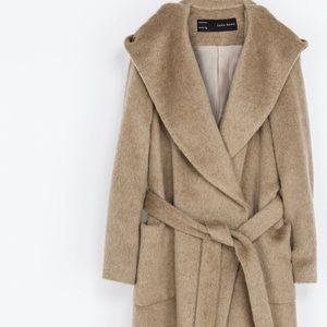 Zara camel wrap coat.